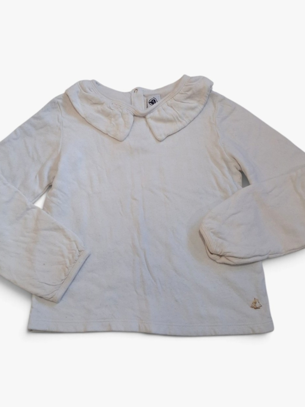 Petit Bateau Girls Peter Pan Collar Long-Sleeve Top OS